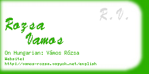 rozsa vamos business card